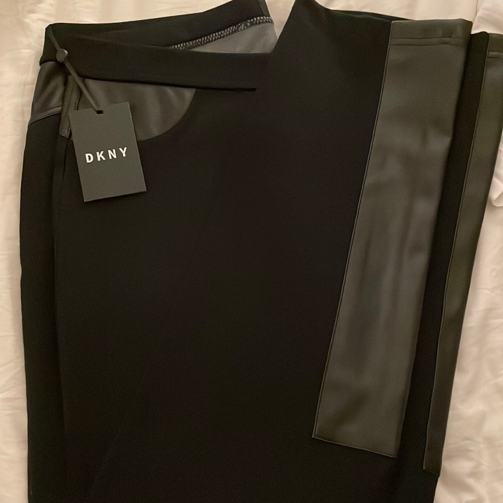 DKNY Leather Detail Leggings